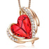 Birthstone Heart Pendant Necklace with Ruby Red Crystals